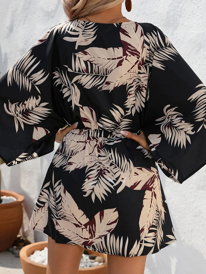 Ludowika Color Block Drawstring Waist Button Up Dress