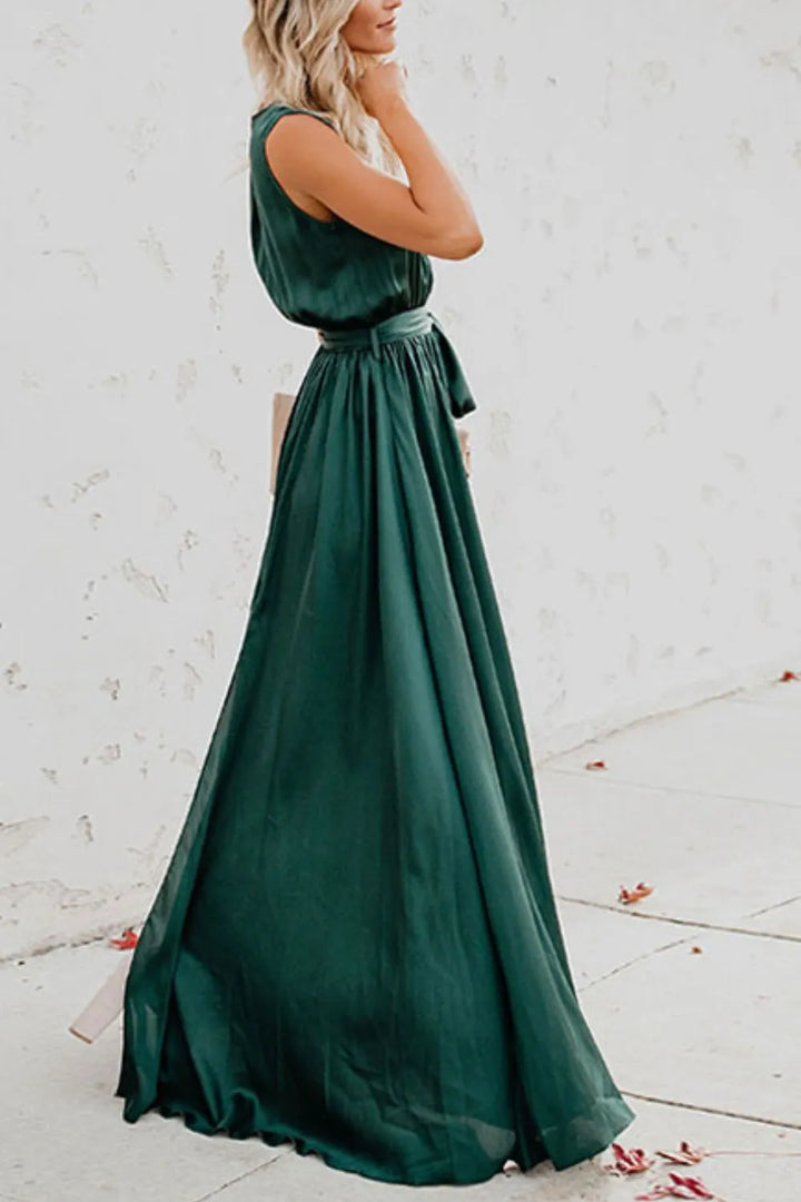 Ludowika Surplice Tie Waist Maxi Dress