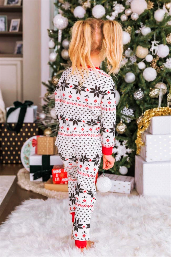 Snowflake Pattern Top and Pants Set - Ludowika 