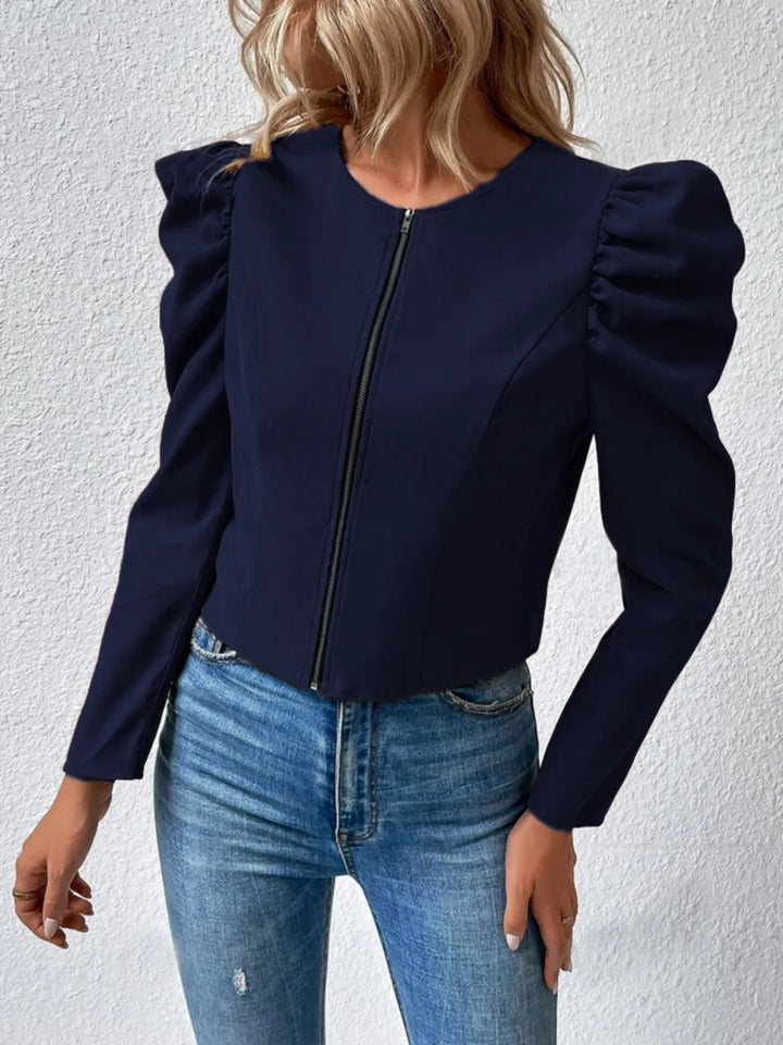 Ludowika Zip Up Puff Sleeve Jacket