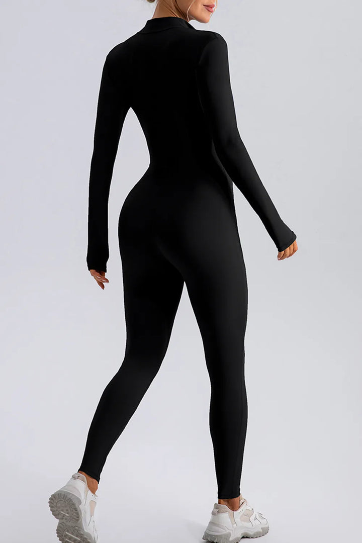 Ludowika Half Zip Mock Neck Active Jumpsuit