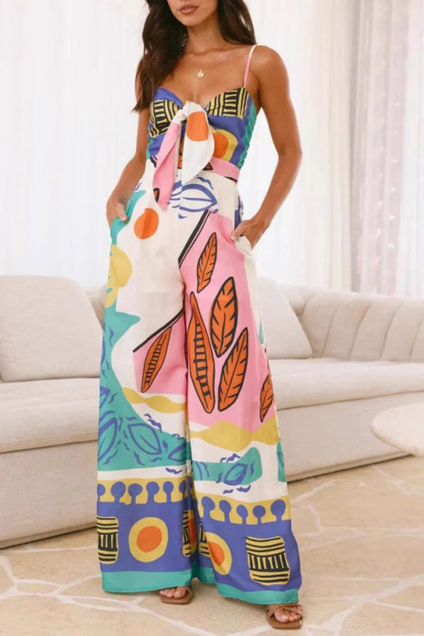 Ludowika Printed Wide Leg Cami Jumpsuit
