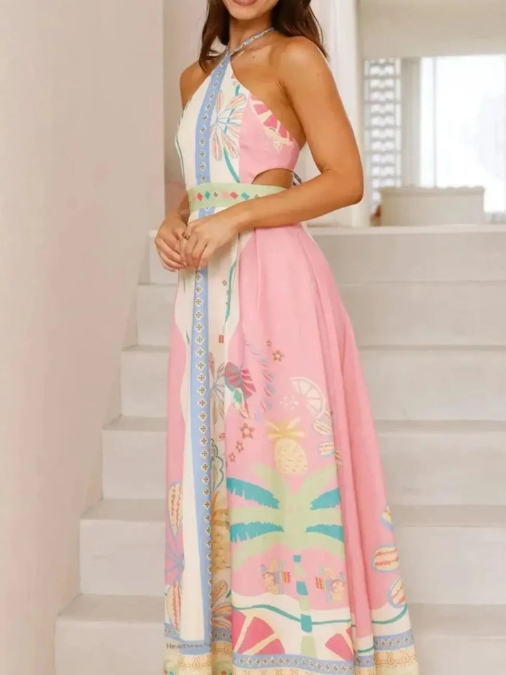 Ludowika Halter Neck Printed Maxi Dress