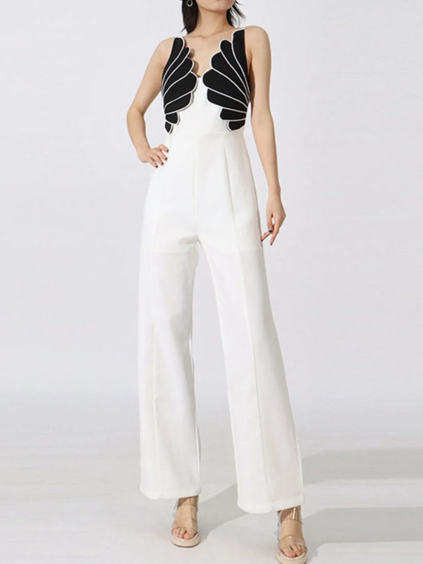 Ludowika Contrast Sleeveless Wide-Leg Jumpsuit