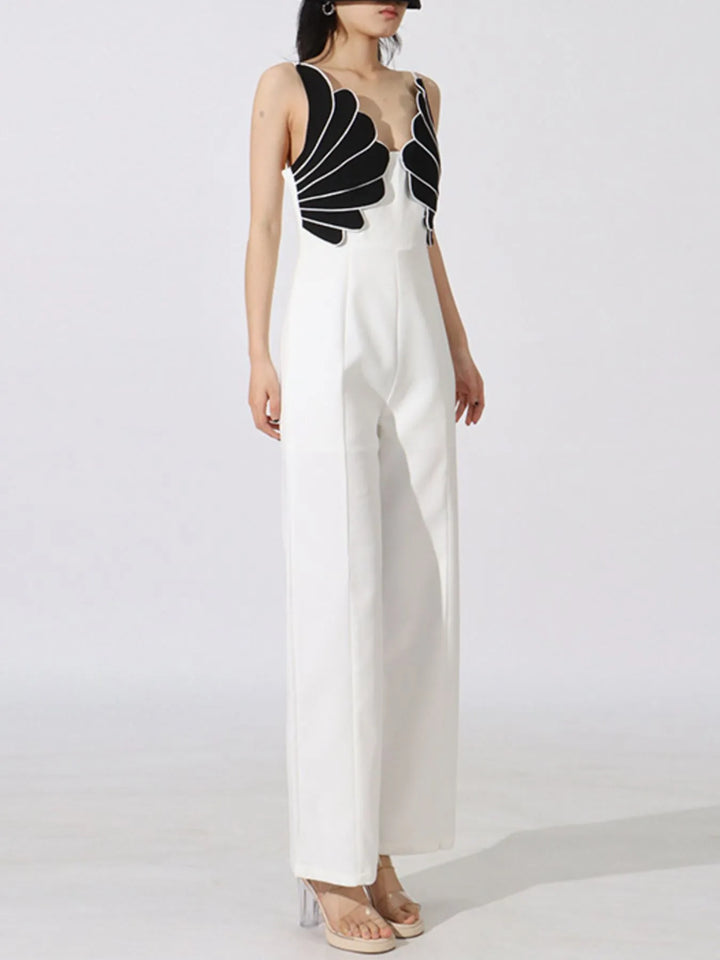 Ludowika Contrast Sleeveless Wide-Leg Jumpsuit