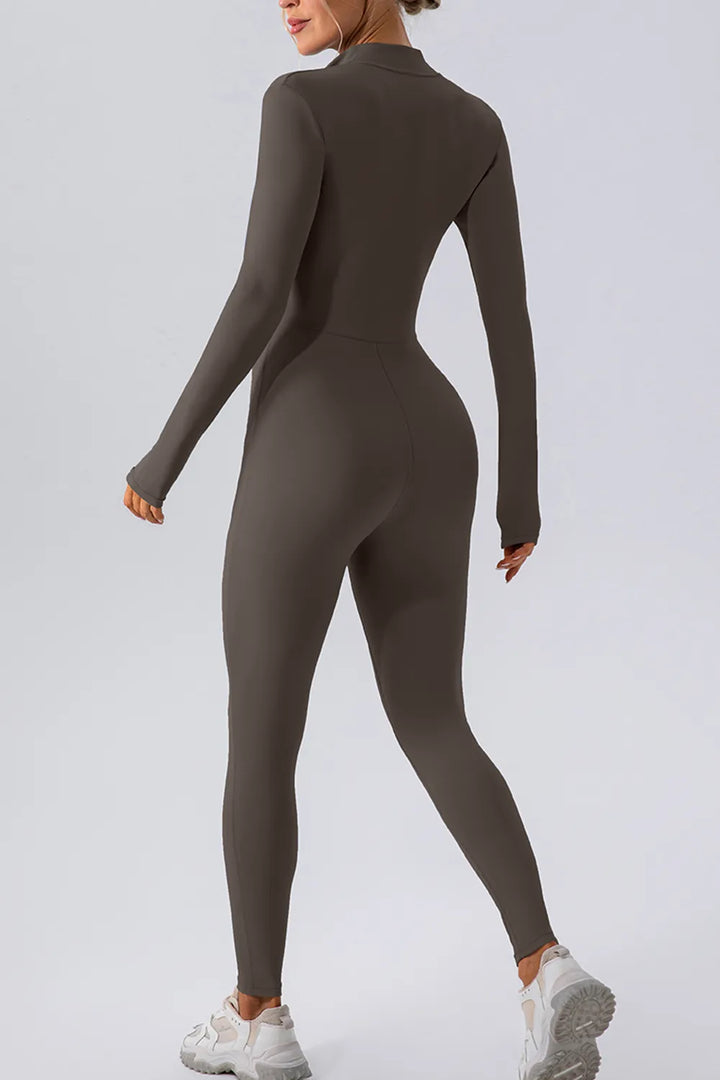 Ludowika Half Zip Mock Neck Active Jumpsuit