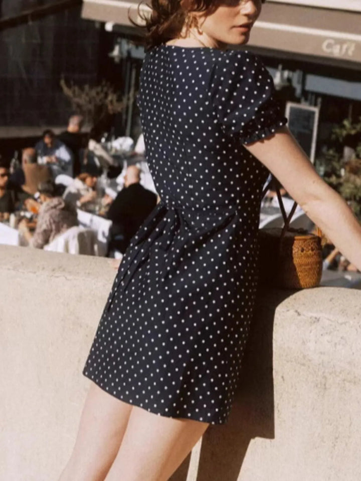 Ludowika Polka Dot Puff Sleeve Mini Dress