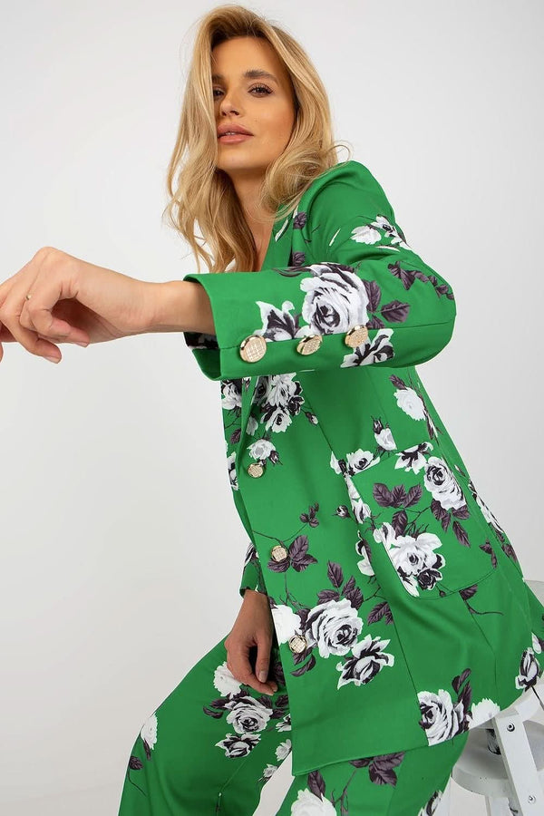 Elegant Long-Sleeved Women's Jacket with Button Closure

