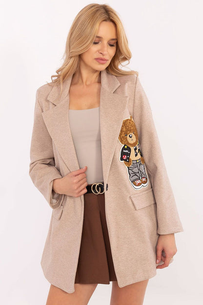 Warm and stylish teddy jacket, perfect for chilly days with its soft, cozy feel and versatile design."

